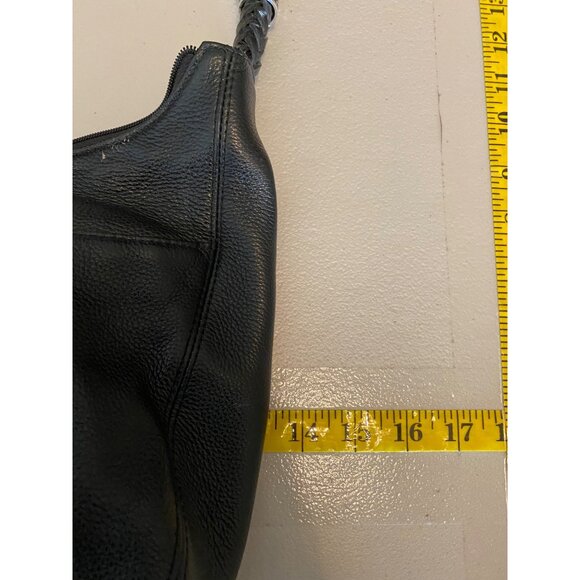 Brighton Black Pebbled Leather Shoulder Bag Braided Strap & Zebra Print Wallet - Picture 13 of 16